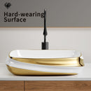 Vessel Sink Above Counter Vanity Basin - Gold / White / Milk White by HouseOfZazla