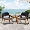 Soho Transitional Style Outdoor Club Chair Set of 2 with Cushions