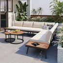 Modern Outdoor Sectional Sofa Set With Nesting Coffee Tables by HouseOfZazla