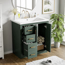 Ceramic Sink Combo, Freestanding Vanity Set With 3 Drawers & Soft Closing Doors by HouseOfZazla