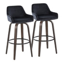 Daniella - Contemporary Fixed Height, Barstool With Swivel With Round Footrest (Set of 2) by HouseOfZazla