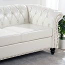 84.65" Rolled Arm Chesterfield 3 Seater Sofa