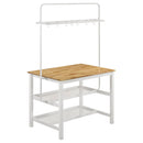 Cowichan - Kitchen Island Counter Table With Pot Rack - White by HouseOfZazla