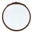 Round Hand Carved Rose Antique Mirror Frame, Wall Mirror For Live Space