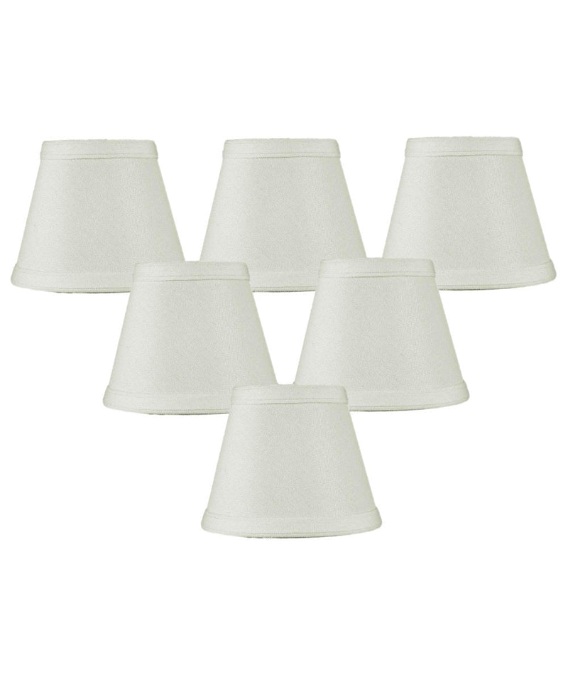 5"W x 4"H Set of 6 Clip-on Candelabra Lamp Shade Light Oatmeal Fabric