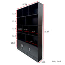 70.87" Tall Bookshelf with 10 Cubes and 3 Doors