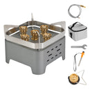 12000W Portable Camping Stove With Cassette Adapter Windproof Outdoor Backpacking Burner with Carrying Case Igniter for Outdoor Hiking Camping Picnic