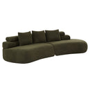 122" Curved Sectional Sofa (Olive Green)