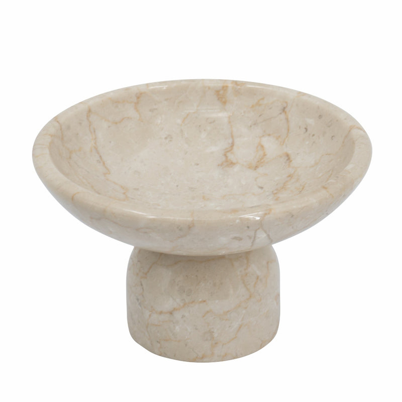 7x7x4" Round Marble Pedestal Fruit Bowl, photo 2 of 10