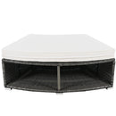 9-Piece Outdoor Patio Furniture Luxury Circular Outdoor Sofa Set Rattan Wicker Sectional Sofa Lounge Set with Tempered Glass Coffee Table, 6 Pillows,Beige