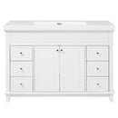 Bathroom Vanity With Sink, 6 Soft Close Drawers & Double Doors - White by HouseOfZazla