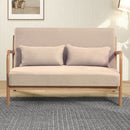 Leisure Chair With Solid Wood Armrest And Feet, Mid-Century Modern Accent Sofa, 2 Seat by HouseOfZazla