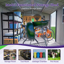 10X8FT Outdoor Steel Storage Shed with Clear Window, Lockable Doors by HouseOfZazla