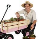 Outdoor All Terrain Garden Wagon with Wooden Railings and Pneumatic Tires by HouseOfZazla