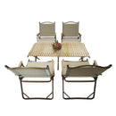5 Pieces Dining Set, Multi-Function Foldable And Portable, 1 Dining Table & 4 Folding Chairs, Indoor And Outdoor Universal - Natural by HouseOfZazla