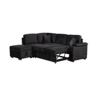 87.4" Sleeper Sofa Bed,2 in 1 Pull Out sofa bed L Shape Couch with Storage Ottoman for Living Room,Bedroom Couch and Small Apartment, Black