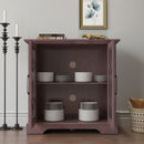 Modern Sideboard With Tempered Glass Doors - Ox Blood Red by HouseOfZazla