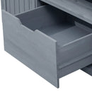 K&K 66.5' Outdoor Kitchen Island for Big Green Egg Grills, Solid Wood Outdoor Grill Cart for Tabletop Grill with Stainless Steel Top, Drawer, Compatible with Large Big Green Egg, Kamado Joe- Grey Blue by Montret