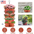 5 Tier Vertical Stackable Planter Garden Tower Stackable PlanterÊOutdoor Gardening Pots for Strawberries Flowers Herbs Vegetables
