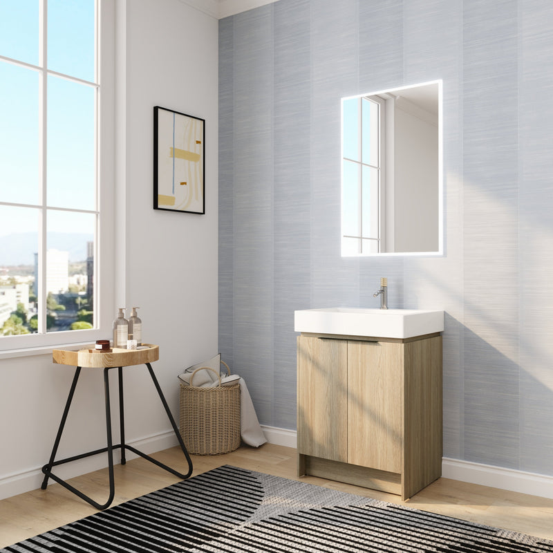 24 Inch Bathroom Vanity With Ceramic Basin (KD-Packing)