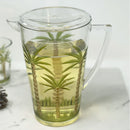 Unbreakable Plastic Water Pitcher With Lid, Palm Tree Design - Clear by HouseOfZazla