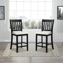 Transitional Rubberwood Dining Room Chairs (Set of 2) With Slatted Back - Black by HouseOfZazla