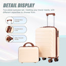 14'/20' 2-Piece Beige ABS Spinner Wheel Luggage Set