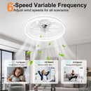 23.6 Inch Ceiling Fan with Light, Quiet DC Motor, Dimmable 3-Color LED by HouseOfZazla