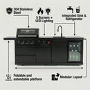 84-Inch Deluxe Stainless Steel Gas Outdoor Kitchen Barbecue Island Grill by HouseOfZazla