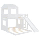 Loft Bunk Bed With Playhouse, Farmhouse, Ladder, Slide And Guardrails by HouseOfZazla