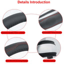 Steering Wheel Cover 14.5in-15in Diameter Universal Fiber Leather Car Steering Wheel Protector Breathable Anti-Slip Odor Free