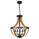 5 - Light Faux Wood Farmhouse Chandelier