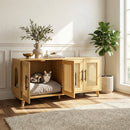 Myra Indoor Premium Rubber Wood Cat Cabinet with Plush Cushion by HouseOfZazla