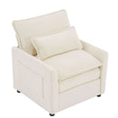 Modern Single Seat Accent Chair With Side Storage Pockets by HouseOfZazla