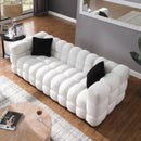 84.3 length, 35.83" deepth, human body structure for USA people, marshmallow sofa,boucle sofa, White color,3 seater