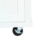 Kitchen Cart with Rubber wood Drop-Leaf Countertop ,Cabinet door internal storage racks,Kitchen Island on 5 Wheels with Storage Cabinet and 3 Drawers for Dinning Room,White by Montret