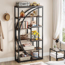 5 Tier Etagere Bookshelf With 8 Open Shelves Organizer For Living Room by HouseOfZazla