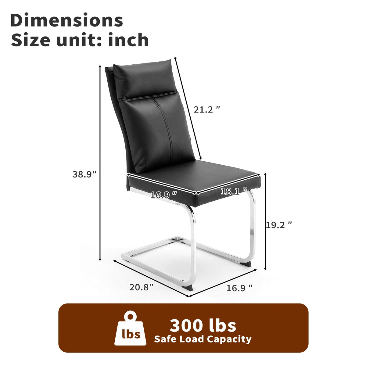 Modern Dining Chair SetWith Soft Cushion Backrest (2 Pieces), photo 8 of 8