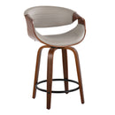 Symphony - Mid Century Modern Fixed Height Counter Stool With Swivel With Round Footrest (Set of 2) by HouseOfZazla