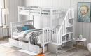 Stairway Bunk Bed With Storage And Guard Rail For Bedroom by Unique Piece Furniture