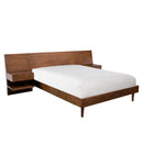 Queen Size Bed With Attached Nightstands And Hidden Storage - Pecan by Unique Piece Furniture
