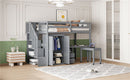 Loft Bed With Stairs, Bookshelf, Drawers, Desk & Wardrobe, Space Saving Multifunctional Furniture by HouseOfZazla