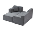Modern Minimalist L-Shaped Corduroy High Back Sofa