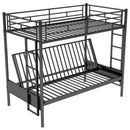 Twin Over Full Bunk Bed, Multifunction - Black by HouseOfZazla