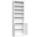 Bookcase Tall 5-Tier Adjustable Storage Shelf With Door Deep - White by HouseOfZazla