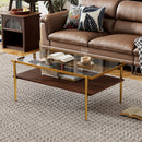 Rectangle Coffee Table With Tempered Glass Top And Legs, Modern Table For Living Room by Unique Piece Furniture