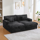 Oversized Double Chaise Lounge Sofa Bed With USB Ports And Cup Holders