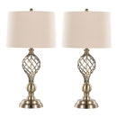 Linx - Twist Contemporary Table Lamp (Set of 2) - Antique Soft Brass / White
