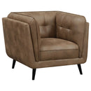 Maximillion - Tuxedo Arms Chair - Brown by HouseOfZazla