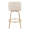 Toriano - Contemporary, Fixed Height Counter Stool With Swivel With Round Footrest (Set of 2) by HouseOfZazla